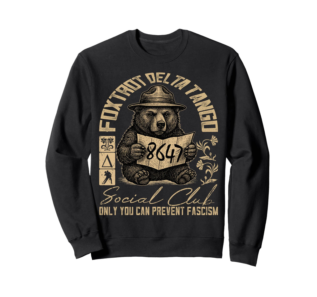 Foxtrot Delta Tango Resist Bear Sweatshirt - Streetwear Style Men Women - T-Shirt, Sweatshirt, Hoodie