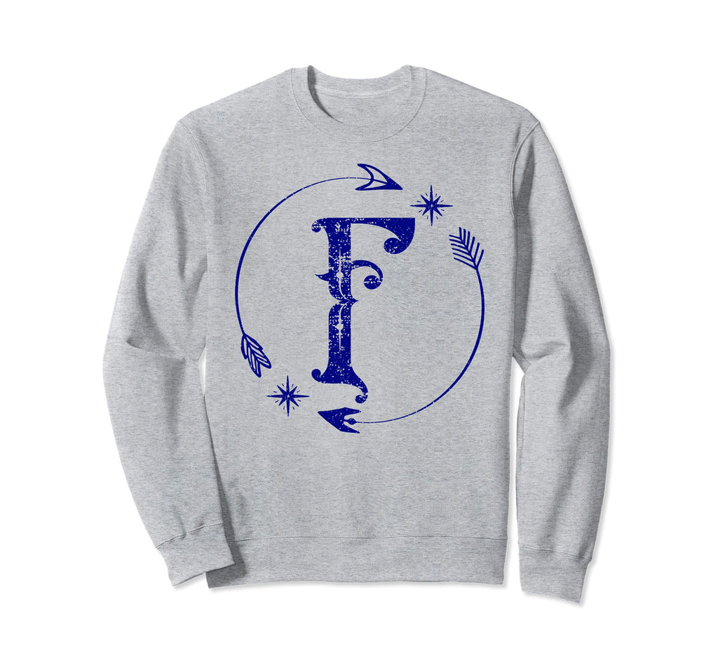 Initial F Monogram Boho Name Letter F Sweatshirt - Graphic Print Unisex - T-Shirt, Sweatshirt, Hoodie