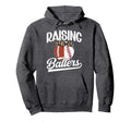 Raising Ballers Baseball Football Mom Hoodie - Unique Graphic for Adults - T-Shirt, Sweatshirt, Hoodie
