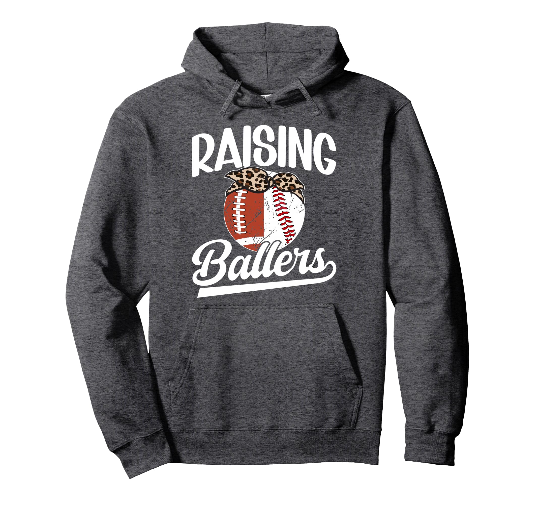 Raising Ballers Baseball Football Mom Hoodie - Unique Graphic for Adults - T-Shirt, Sweatshirt, Hoodie