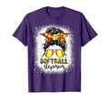 Softball Stepmom Messy Bun Softball T-Shirt - Streetwear Style for Adults - T-Shirt, Sweatshirt, Hoodie