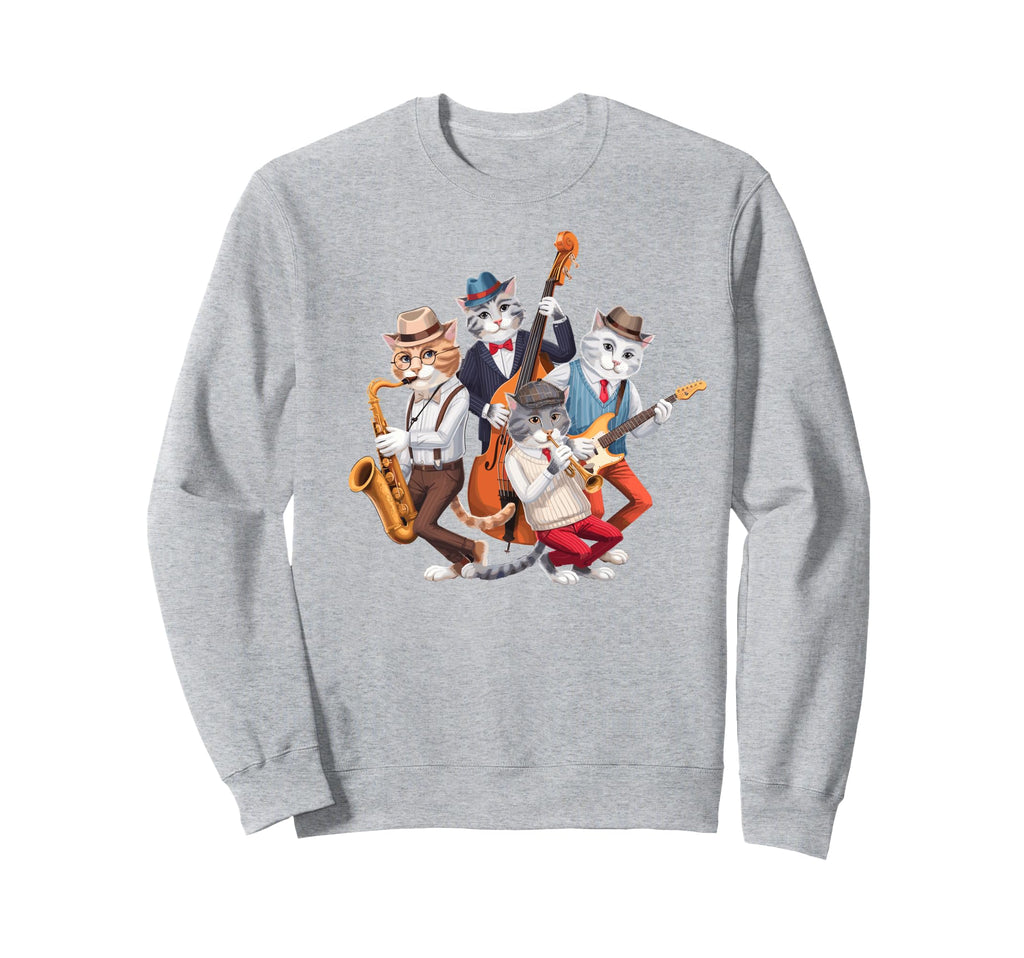 Cat Lover Cat Music Band Cats Musicians Sweatshirt - Graphic Print Unisex - T-Shirt, Sweatshirt, Hoodie