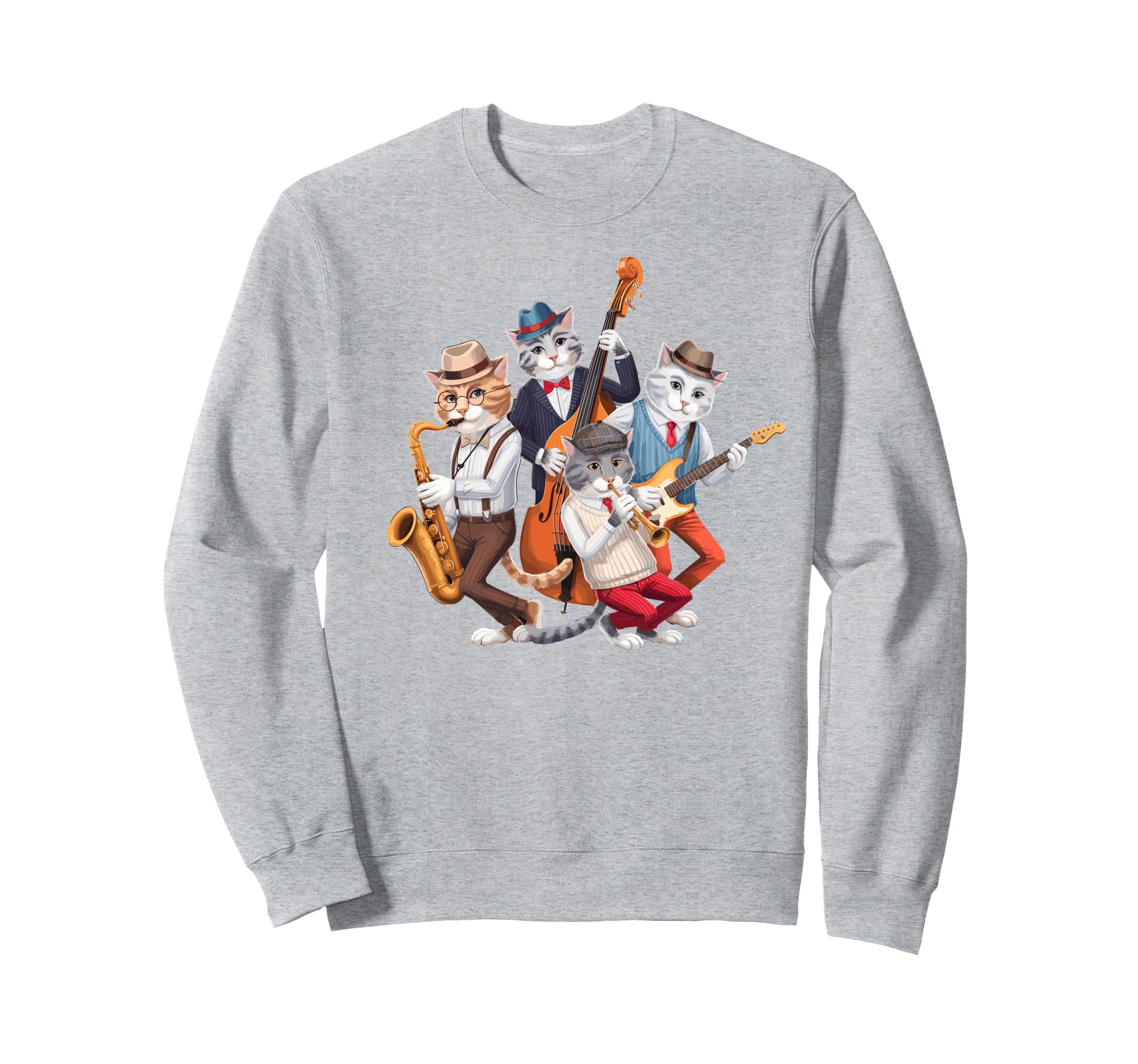 Cat Lover Cat Music Band Cats Musicians Sweatshirt - Graphic Print Unisex - T-Shirt, Sweatshirt, Hoodie