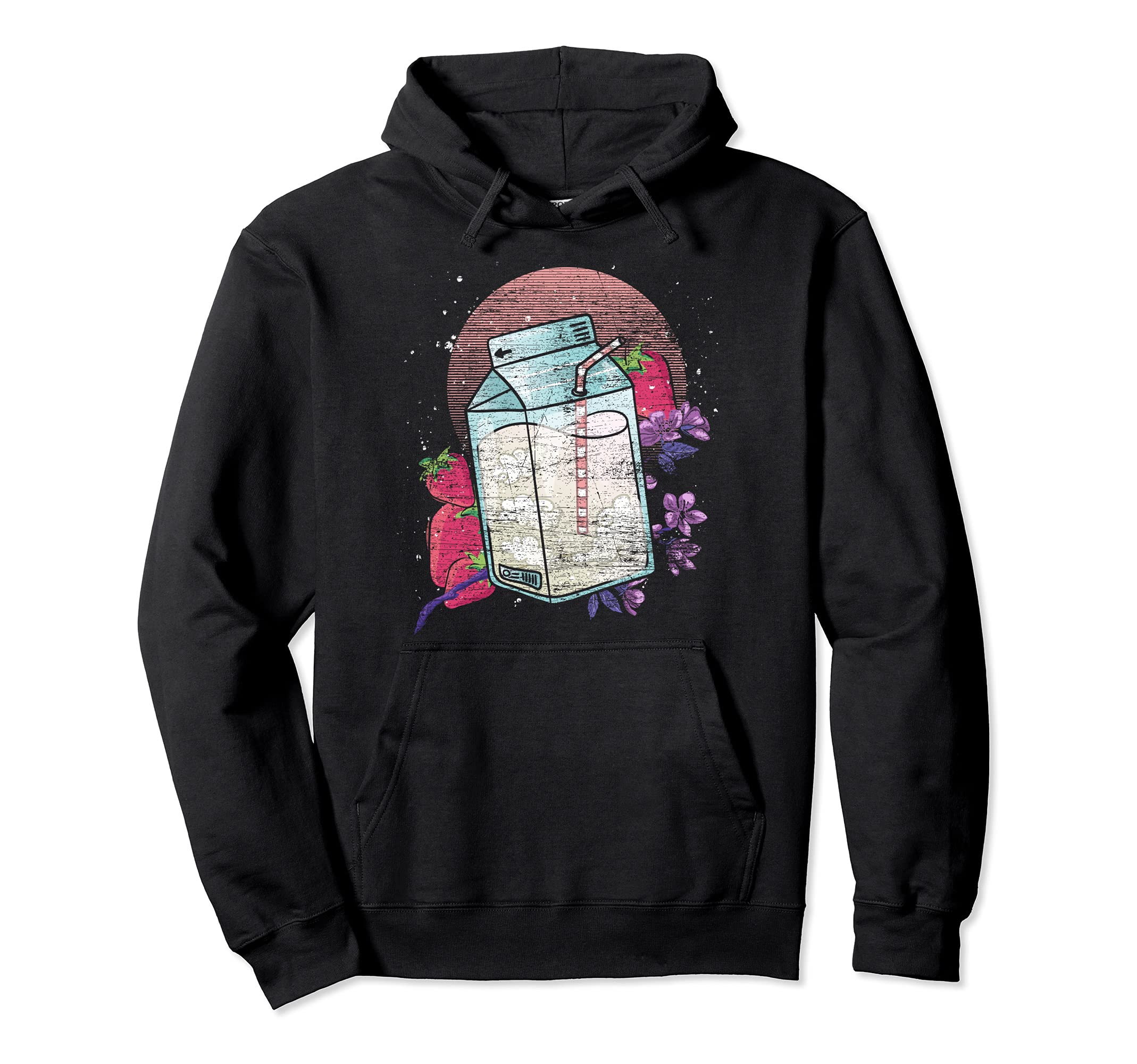 Anime Strawberry Milk Shake Carton Hoodie - Aesthetic Graphic Unisex - T-Shirt, Sweatshirt, Hoodie