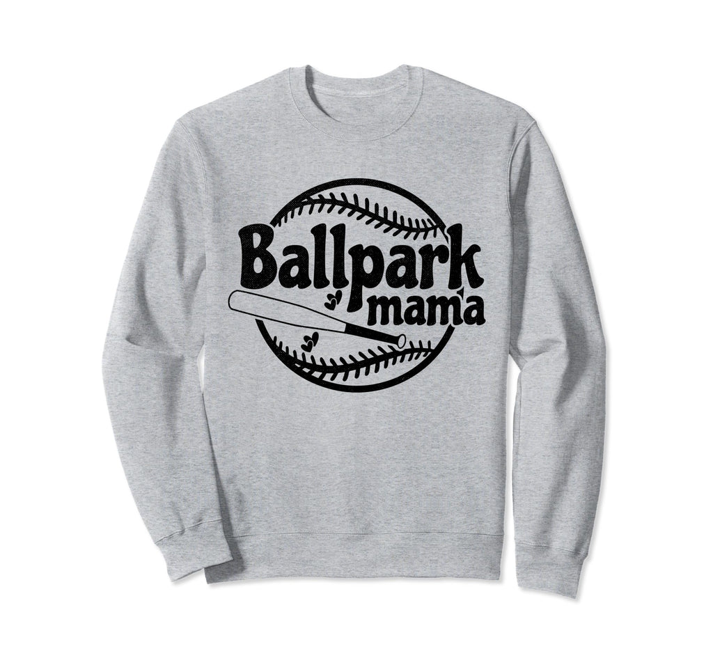 Funny Baseball Ballpark Mama Sweatshirt - Minimalist Print for Adults - T-Shirt, Sweatshirt, Hoodie
