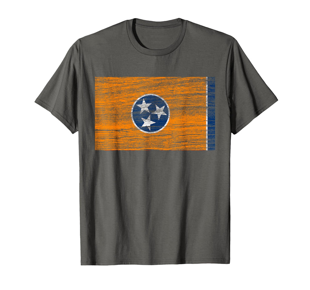 Tennessee State Flag Orange Distressed T-Shirt - Graphic Print for Adults - T-Shirt, Sweatshirt, Hoodie