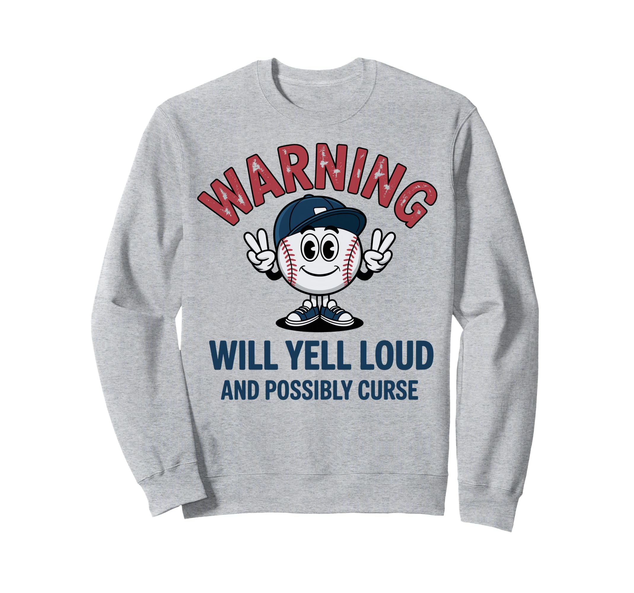 Baseball Warning Will Yell Loud Sweatshirt - Minimalist Print Men Women - T-Shirt, Sweatshirt, Hoodie