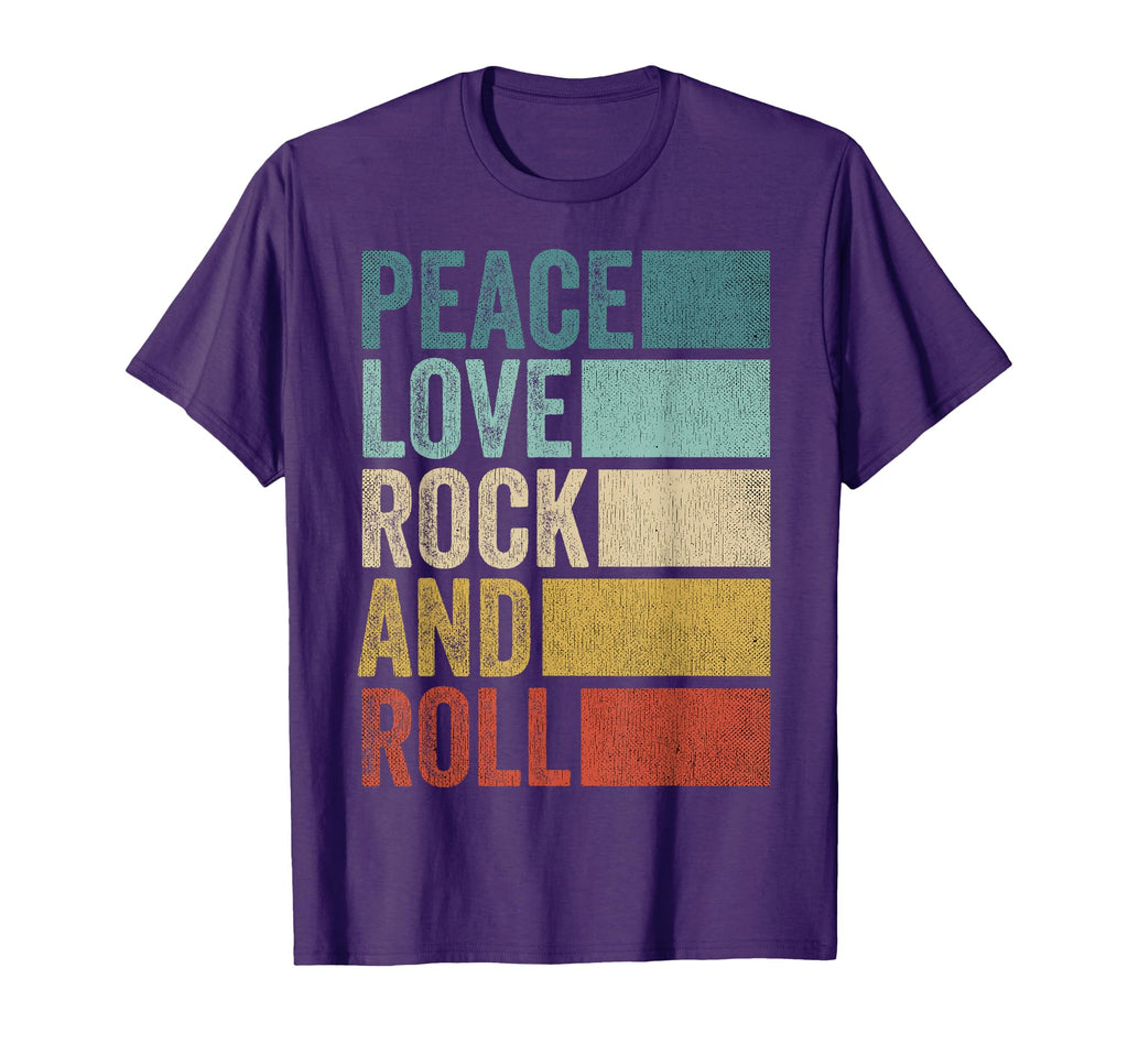 Rocknroll Music Peace Love Rock T-Shirt - Casual Everyday Wear for Adults - T-Shirt, Sweatshirt, Hoodie