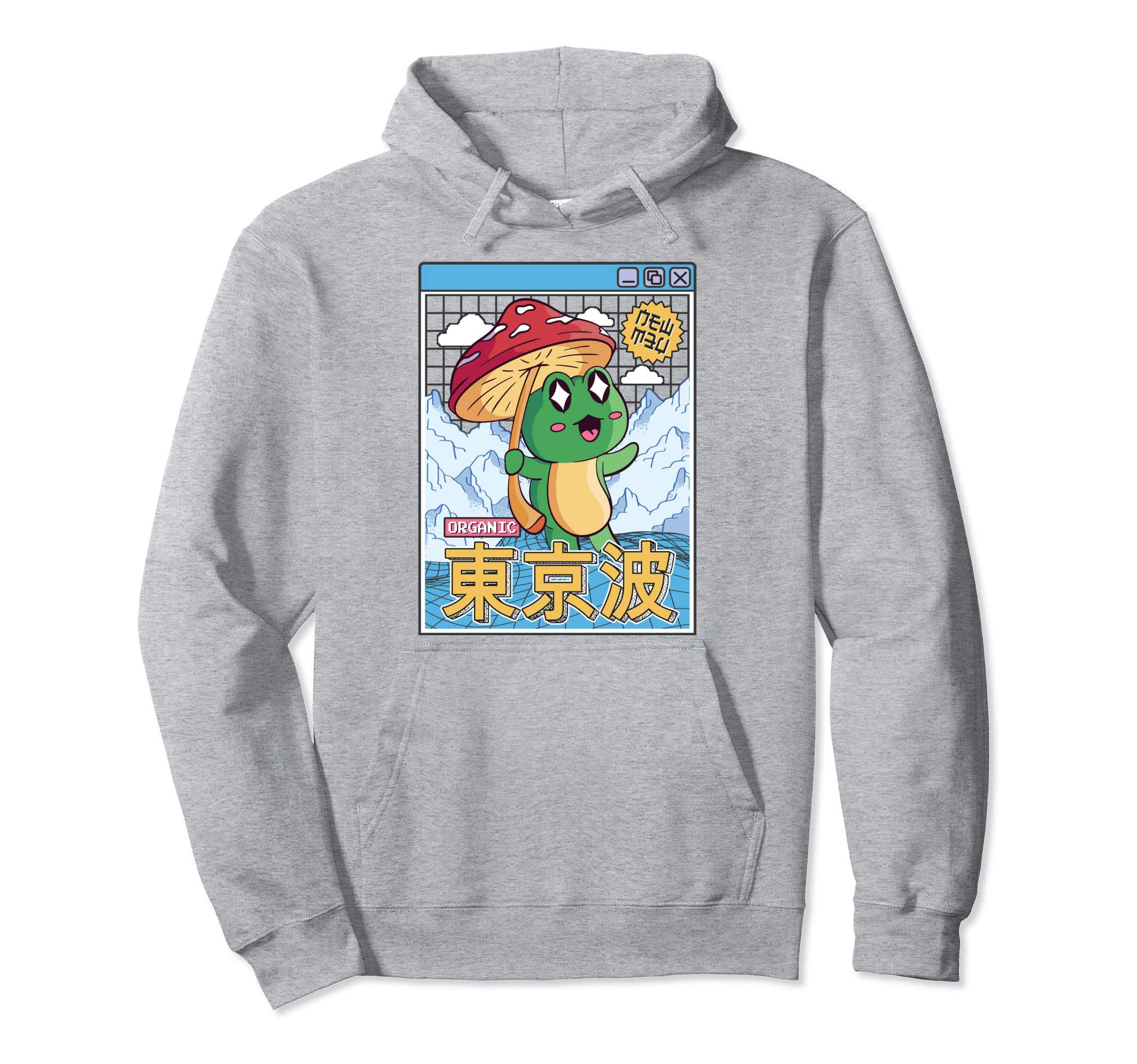 Happy Frog Mushroom Kawaii Hoodie - Casual Everyday Wear Men Women - T-Shirt, Sweatshirt, Hoodie