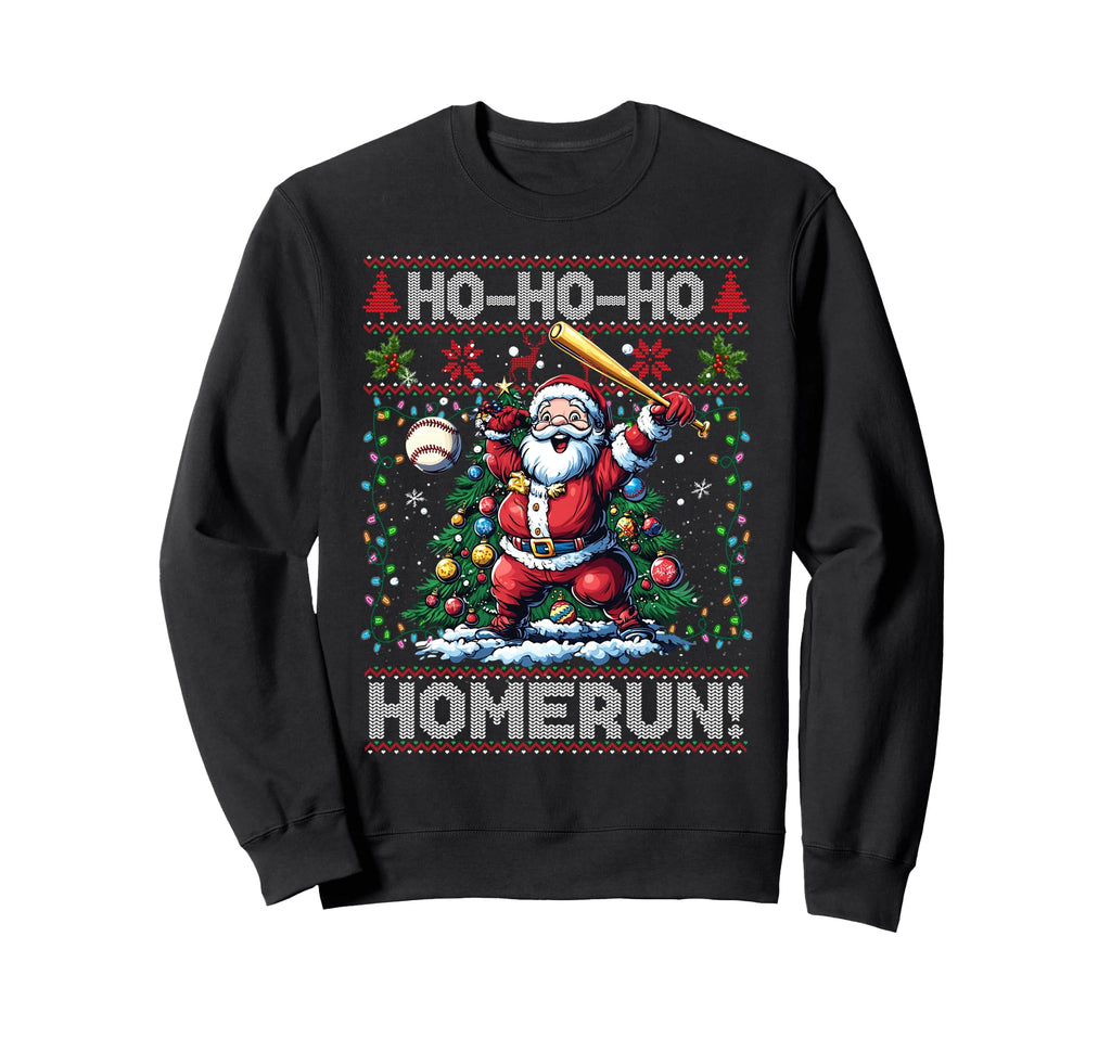 Merry Santa Playing Baseball Sweatshirt - Fun Novelty Design Men Women - T-Shirt, Sweatshirt, Hoodie