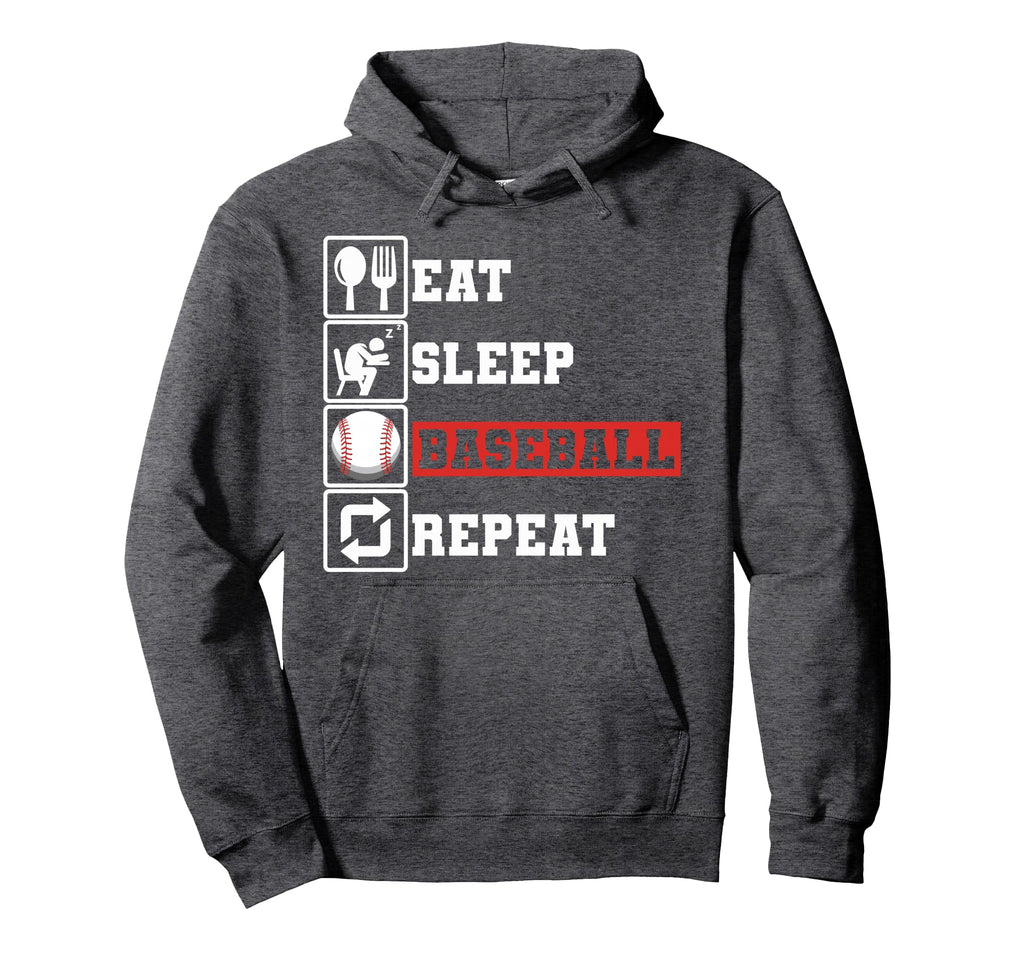 Funny Baseball Player Eat Sleep Baseball Hoodie - Minimalist Print Unisex - T-Shirt, Sweatshirt, Hoodie