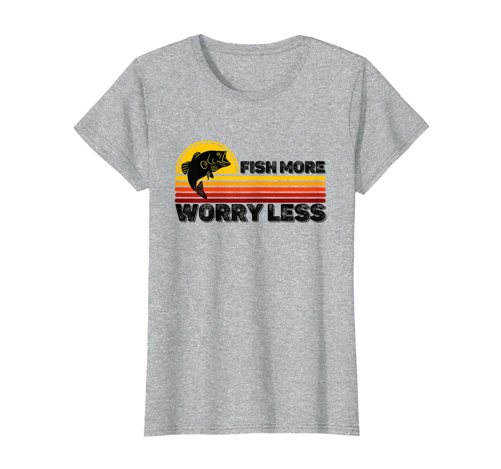 Fisher Fish More Worry Less Fishermen T-Shirt - Trendy Graphic for Adults - T-Shirt, Sweatshirt, Hoodie