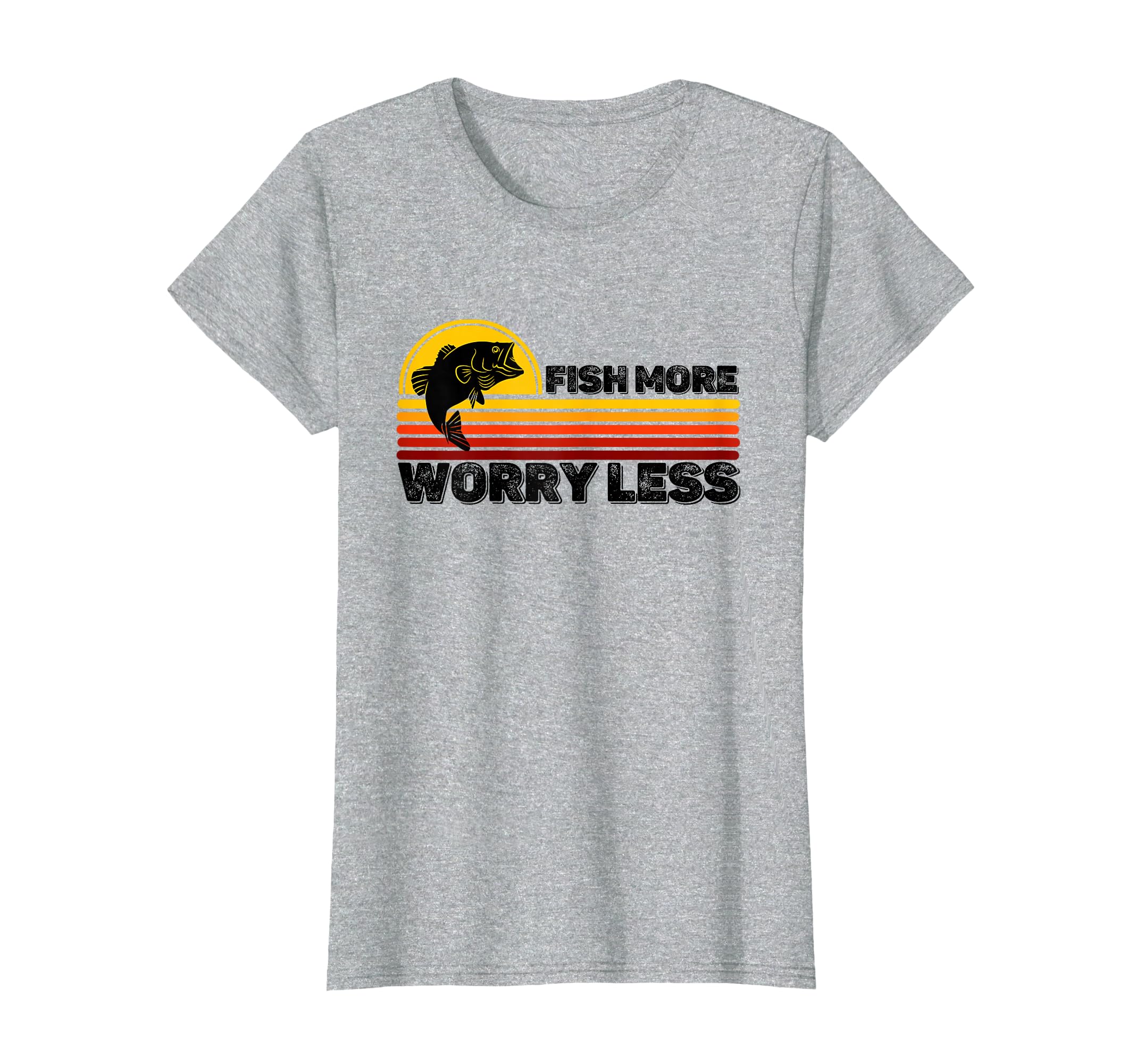 Fisher Fish More Worry Less Fishermen T-Shirt - Trendy Graphic for Adults - T-Shirt, Sweatshirt, Hoodie