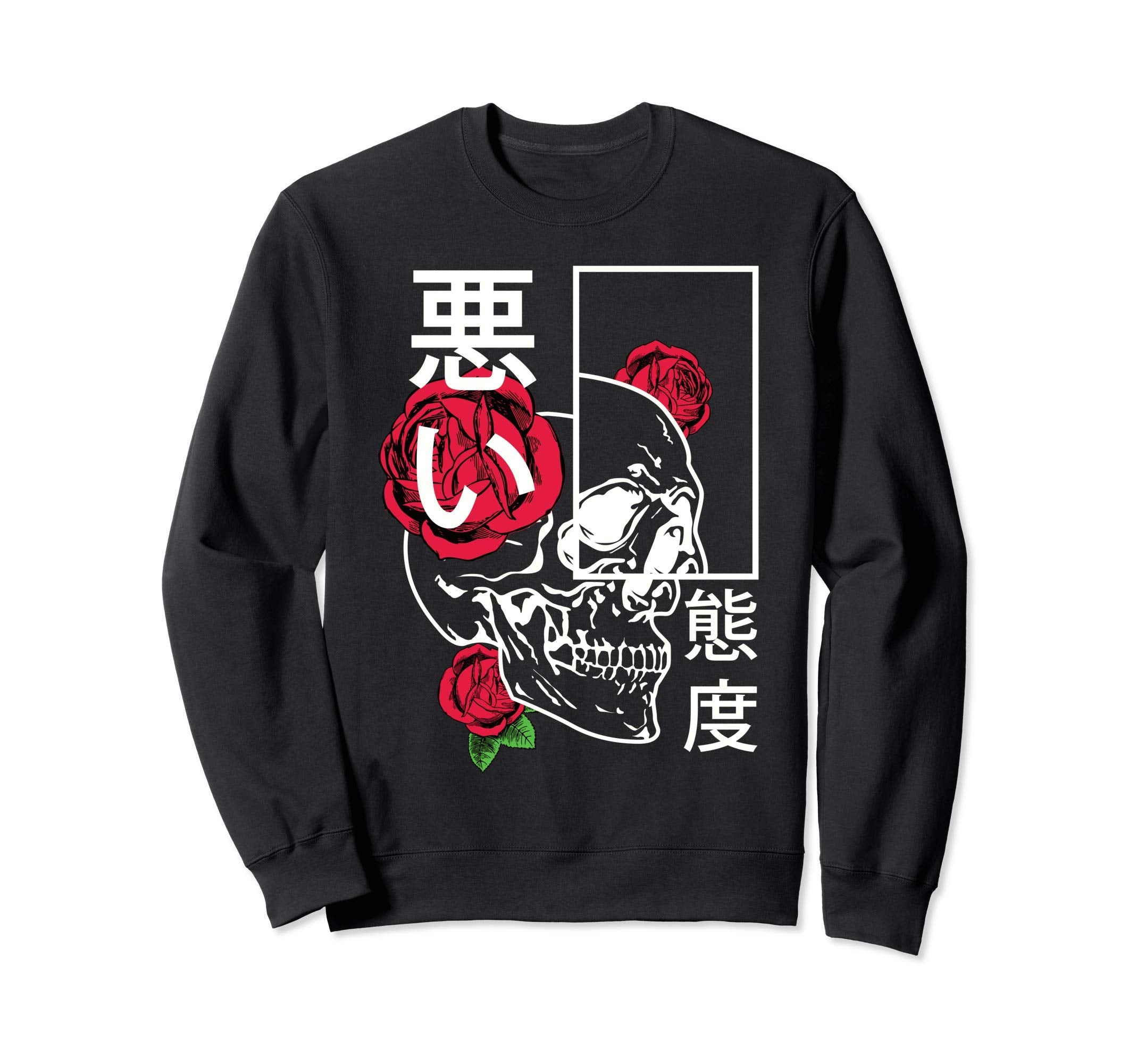 Eboy Bad Attitudes Aesthetic Skull Sweatshirt - Novelty Apparel for Adults - T-Shirt, Sweatshirt, Hoodie