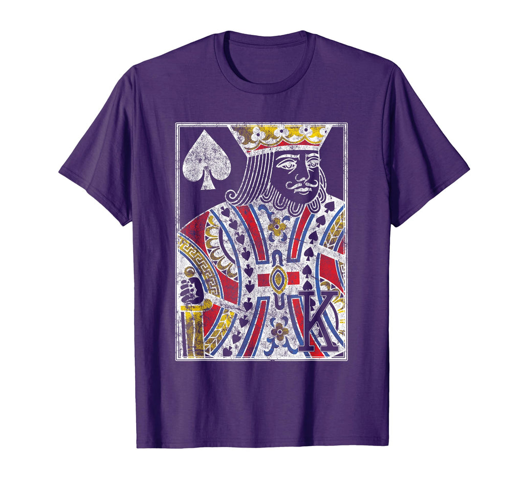 King Spades Distressed Playing Card T-Shirt - Unique Graphic Men Women - T-Shirt, Sweatshirt, Hoodie
