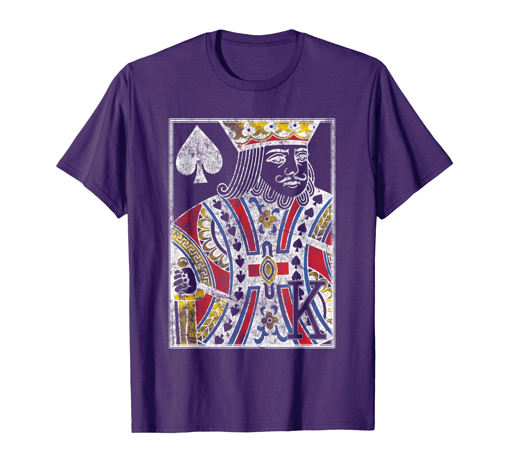 King Spades Distressed Playing Card T-Shirt - Unique Graphic Men Women - T-Shirt, Sweatshirt, Hoodie