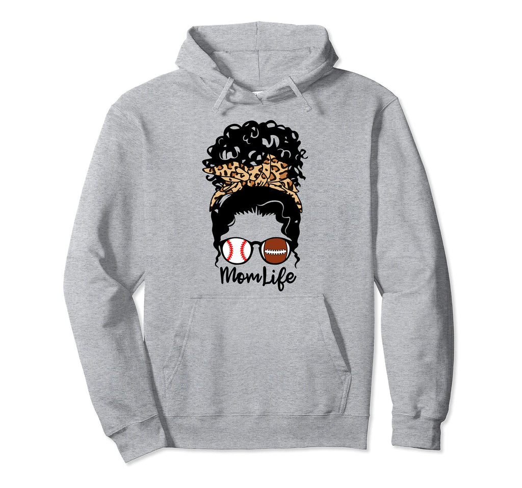 Mom Life Messy Bun Curly Hair Hoodie - Aesthetic Graphic for Adults - T-Shirt, Sweatshirt, Hoodie