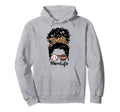 Mom Life Messy Bun Curly Hair Hoodie - Aesthetic Graphic for Adults - T-Shirt, Sweatshirt, Hoodie