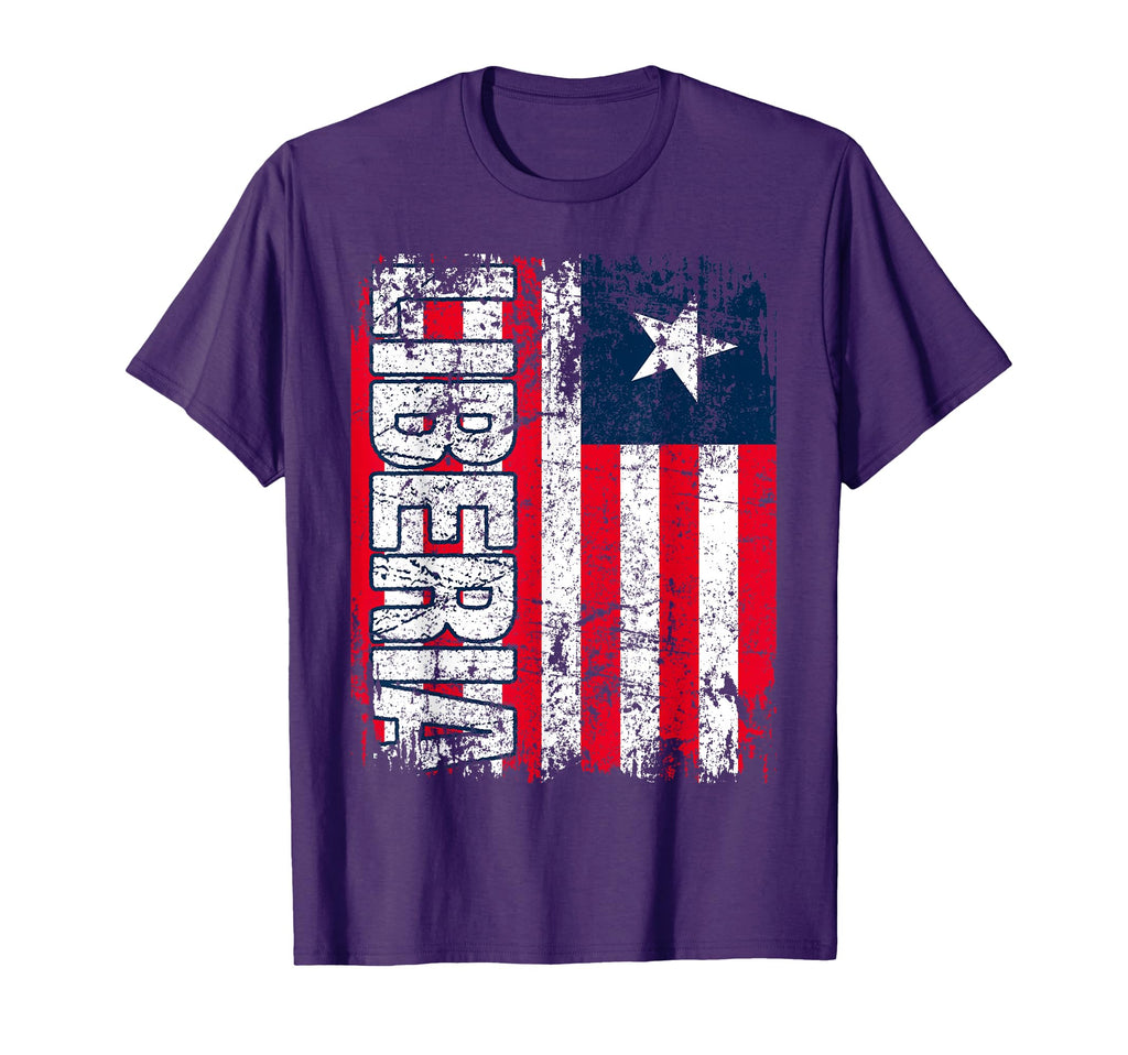Liberia Flag Distressed Liberia T-Shirt - Custom Art Print Men Women - T-Shirt, Sweatshirt, Hoodie