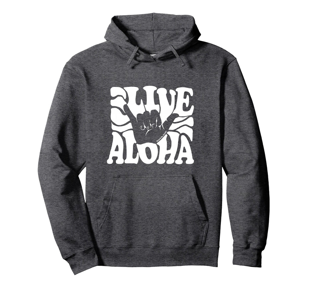 Live Aloha State Hawaiian Islands Shaka Hoodie - Fun Novelty Design Unisex - T-Shirt, Sweatshirt, Hoodie