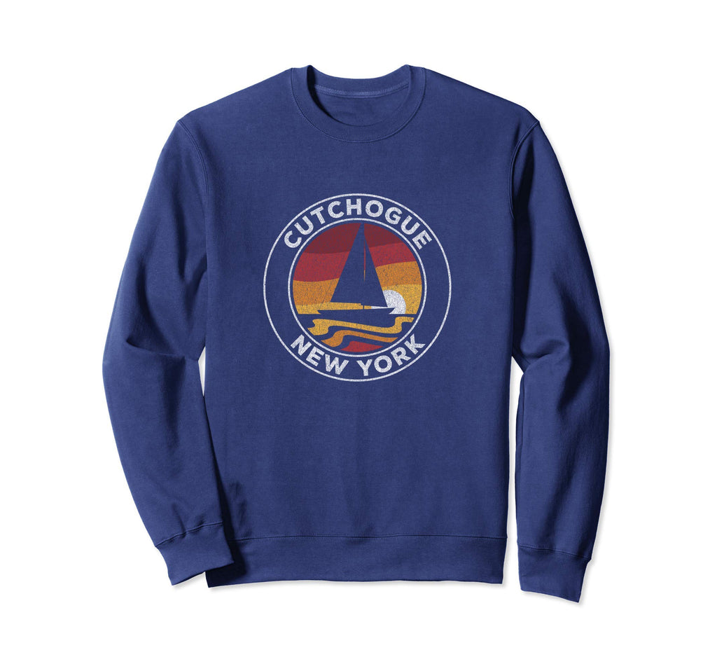 Cutchogue New York Sailboat 70S Sweatshirt - Minimalist Print Men Women - T-Shirt, Sweatshirt, Hoodie