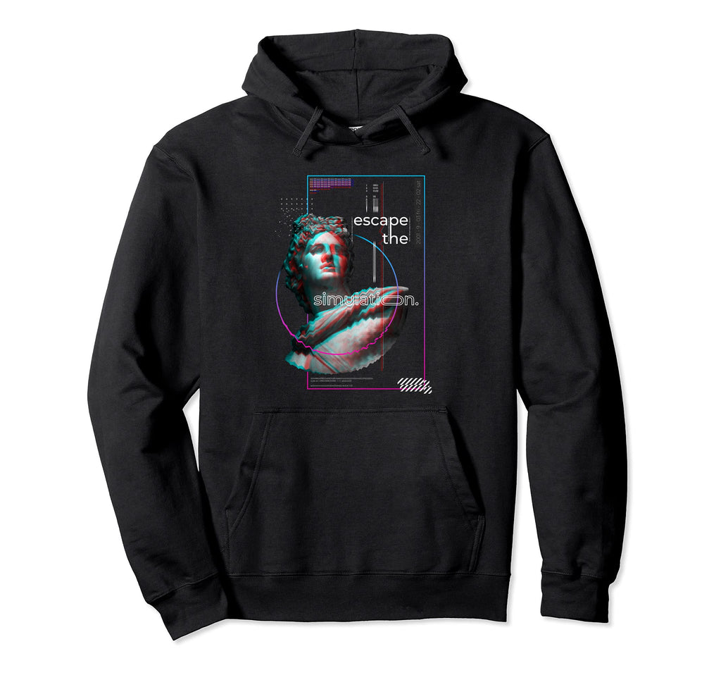 Glitch Greek Statue Sculpture Hoodie - Streetwear Style for Adults - T-Shirt, Sweatshirt, Hoodie