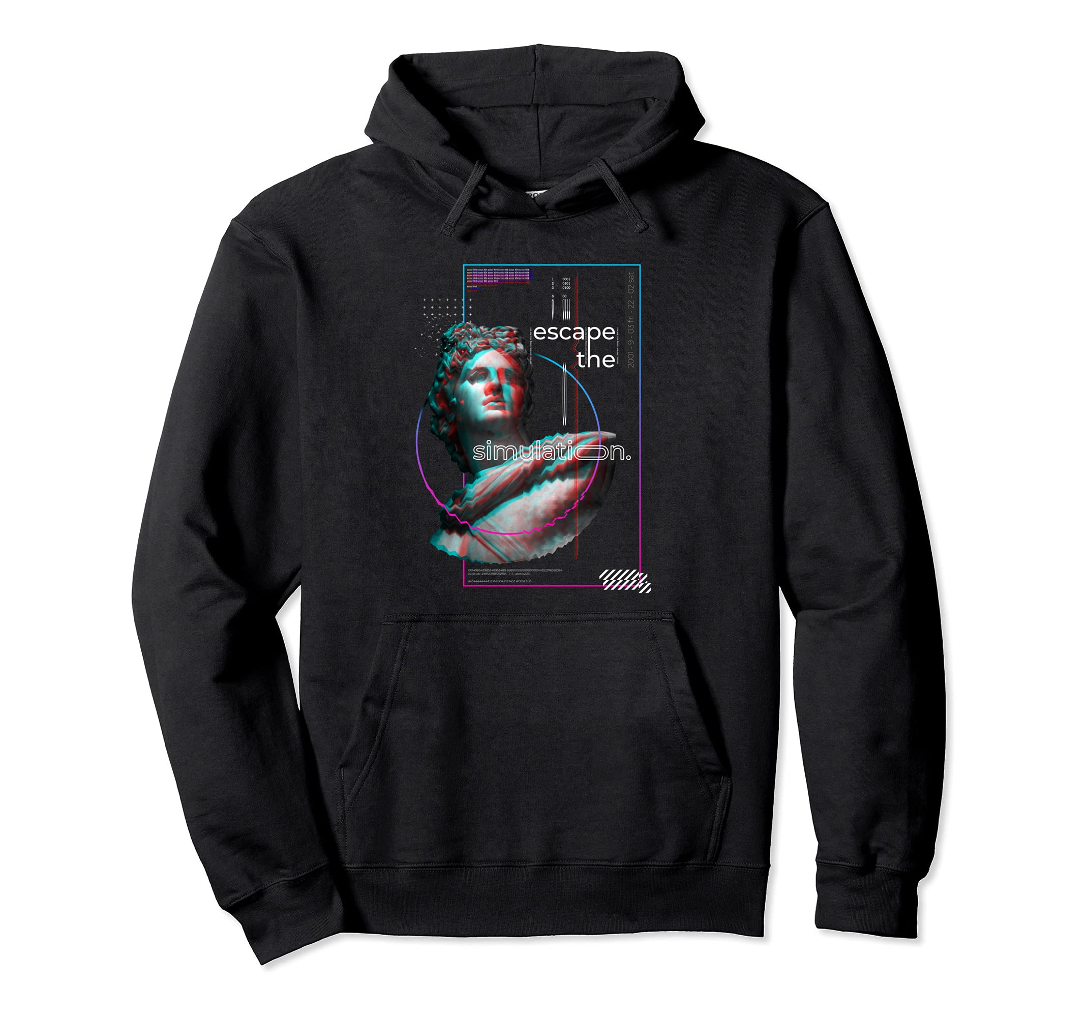 Glitch Greek Statue Sculpture Hoodie - Streetwear Style for Adults - T-Shirt, Sweatshirt, Hoodie
