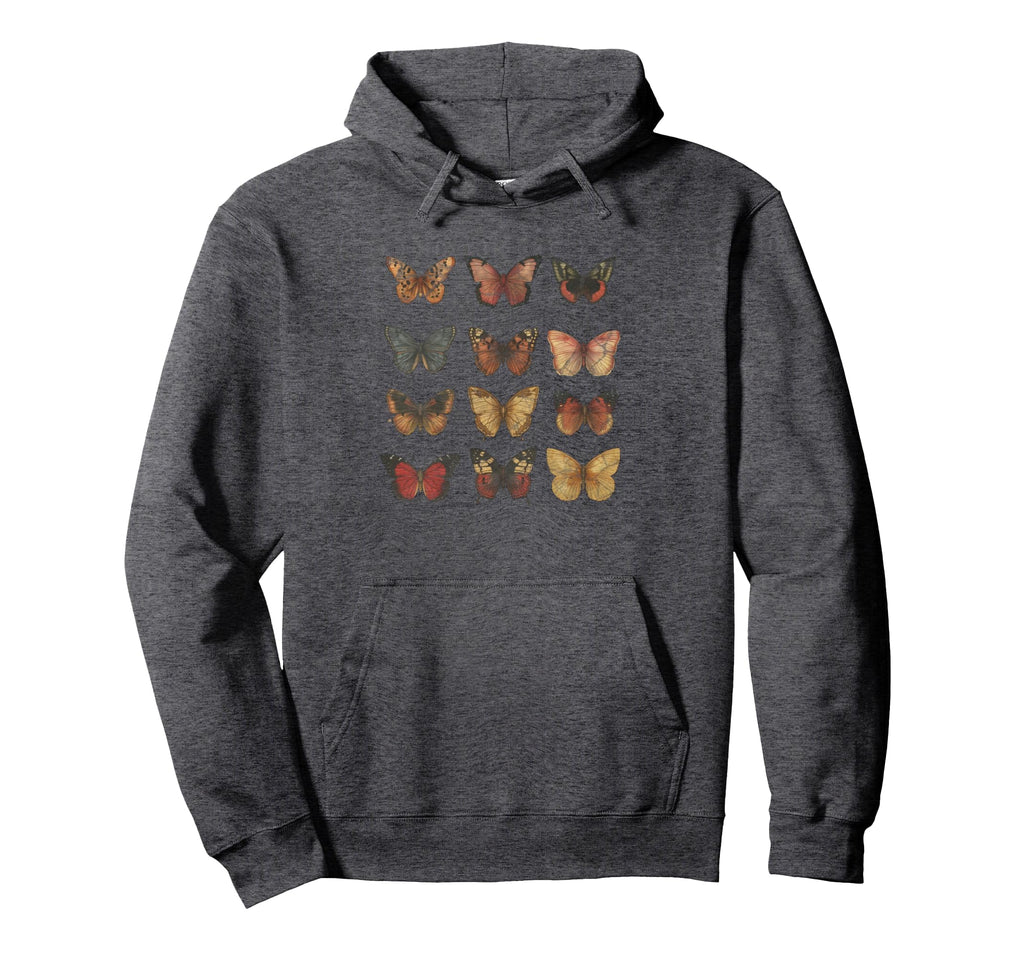 Butterfly Pattern Distressed Colors Hoodie - Streetwear Style Men Women - T-Shirt, Sweatshirt, Hoodie