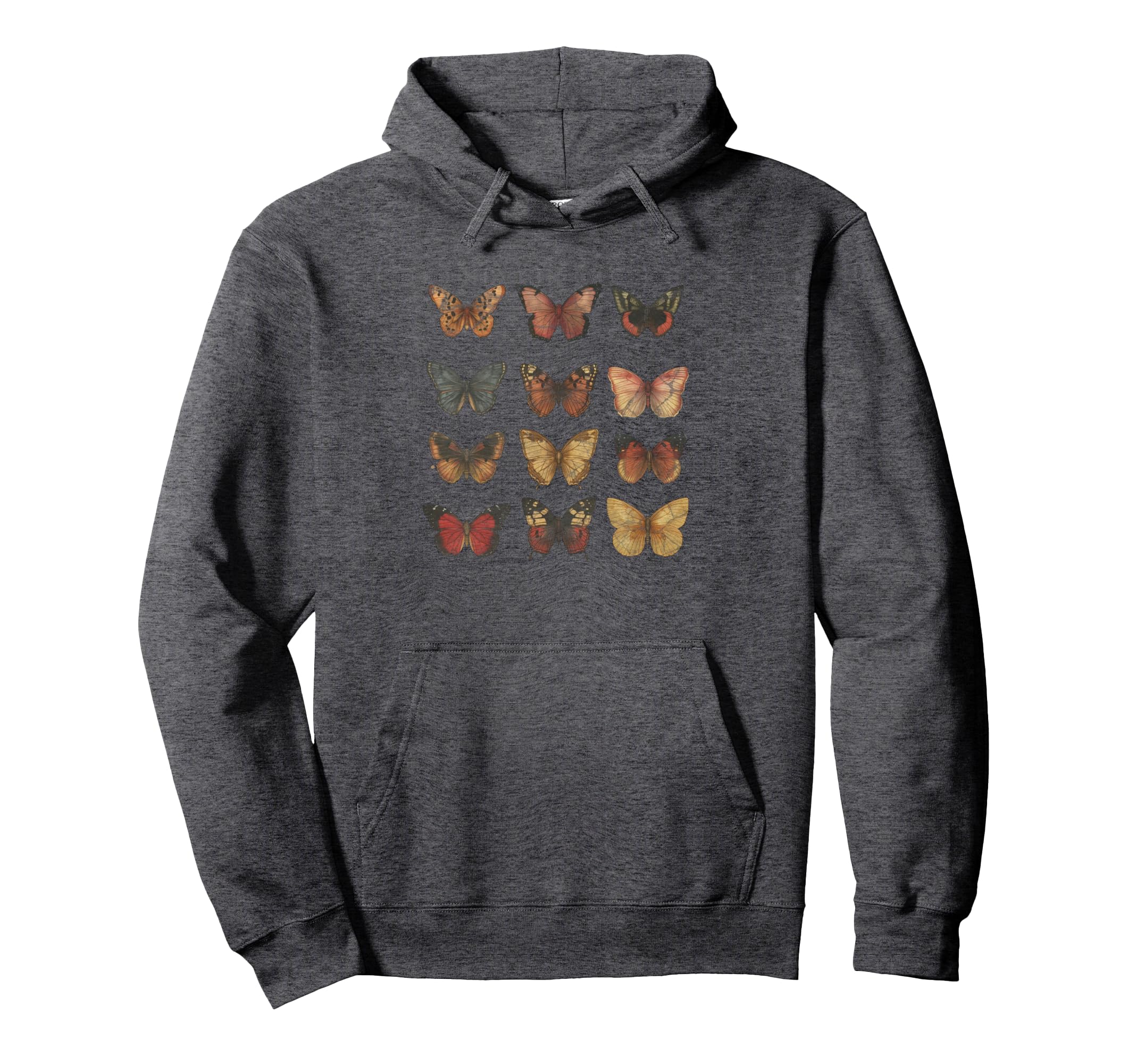 Butterfly Pattern Distressed Colors Hoodie - Streetwear Style Men Women - T-Shirt, Sweatshirt, Hoodie