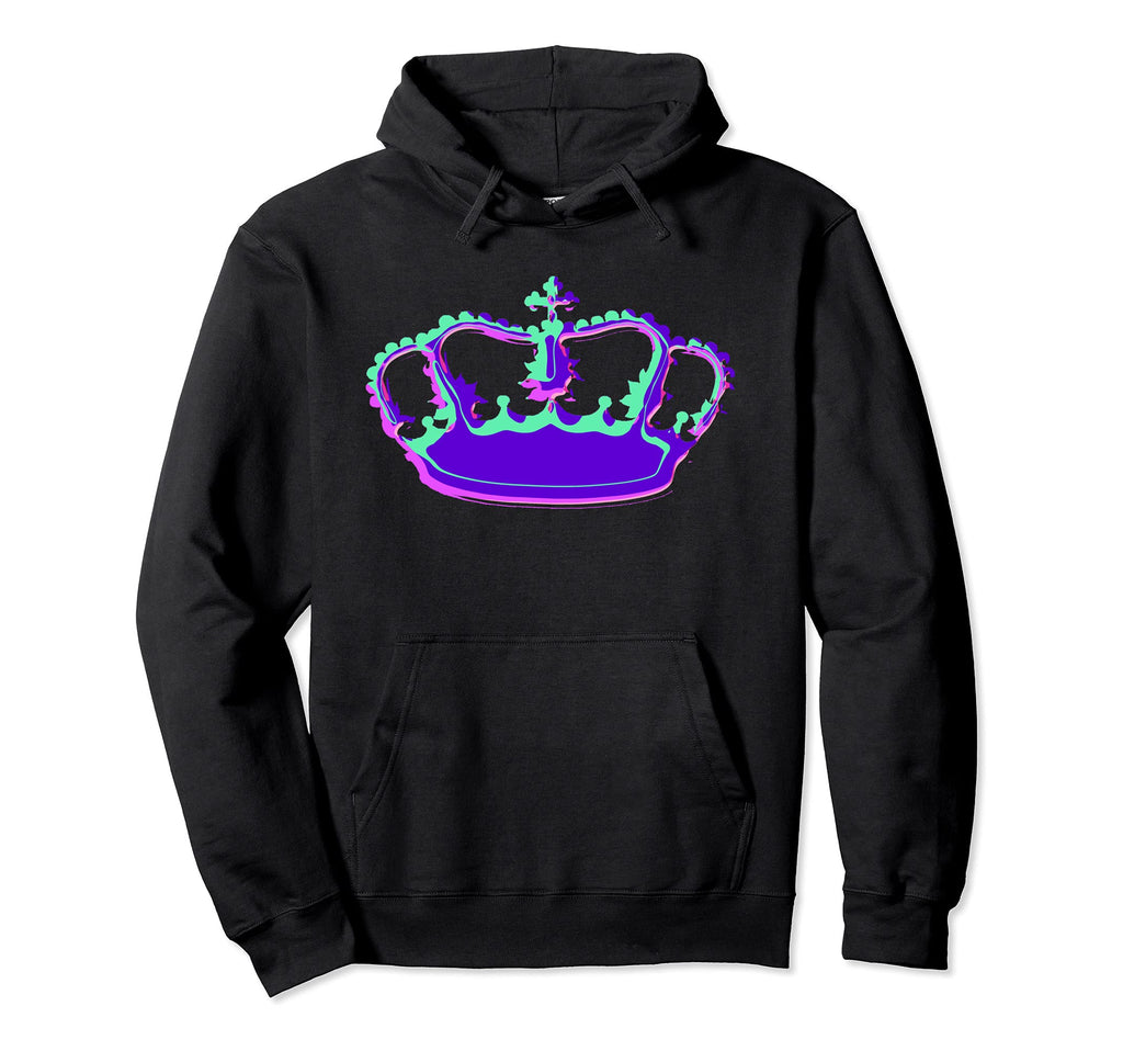 Vaporwave Aesthetic Crown Purple Green Hoodie - Streetwear Style Unisex - T-Shirt, Sweatshirt, Hoodie