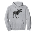 Moose Distressed Moose Hoodie - Trendy Graphic for Adults - T-Shirt, Sweatshirt, Hoodie