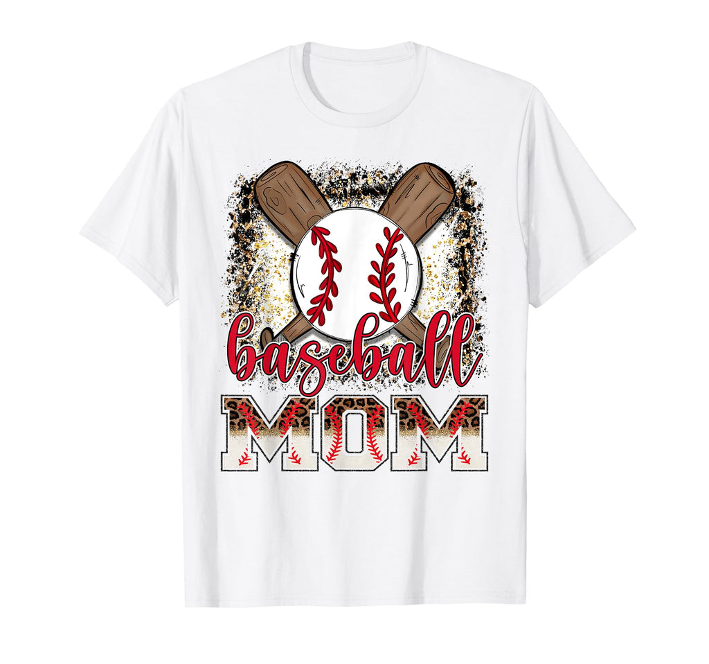 Baseball Mom Leopard Proud Ball Mom T-Shirt - Graphic Print Men Women - T-Shirt, Sweatshirt, Hoodie