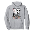 Ball Mom Heart Soccer Baseball Mom Hoodie - Streetwear Style Unisex - T-Shirt, Sweatshirt, Hoodie