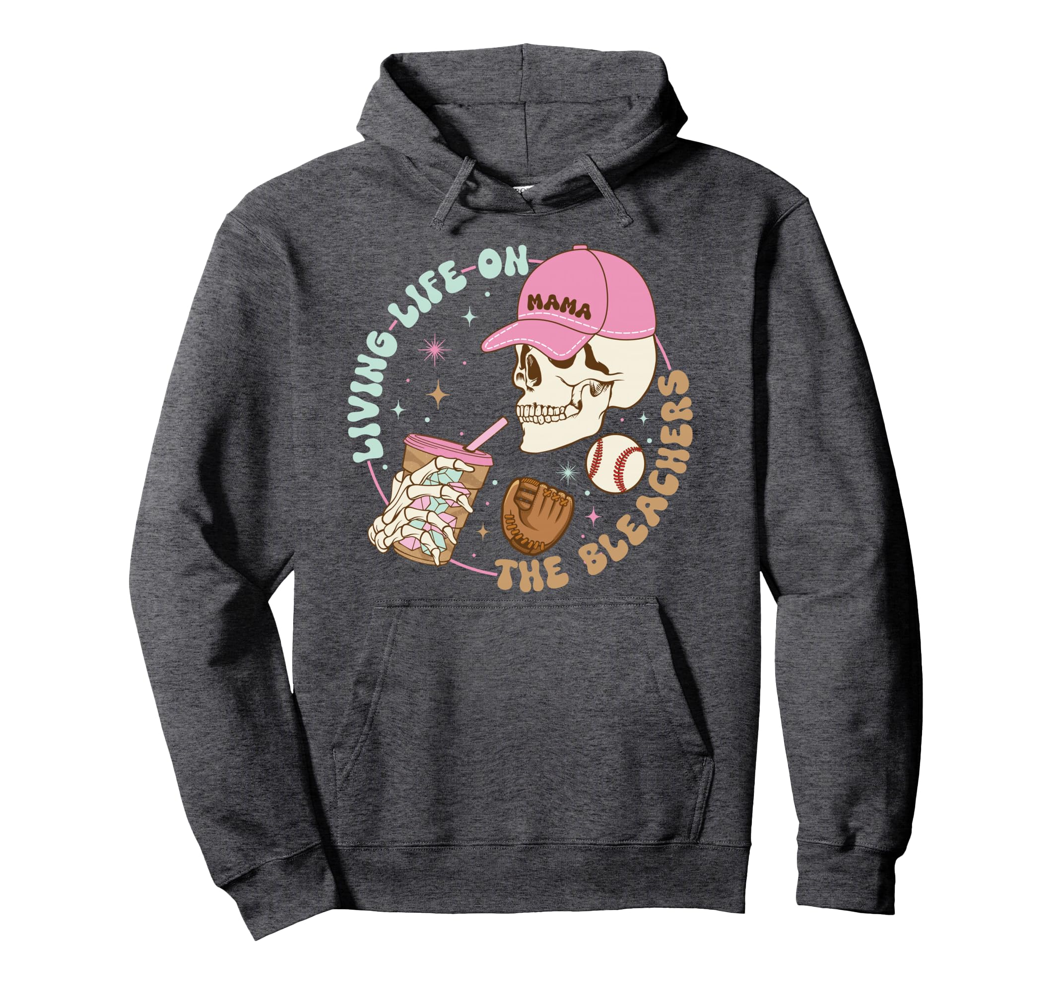 Living Life Bleachers Skull Gift Hoodie - Graphic Print for Adults - T-Shirt, Sweatshirt, Hoodie