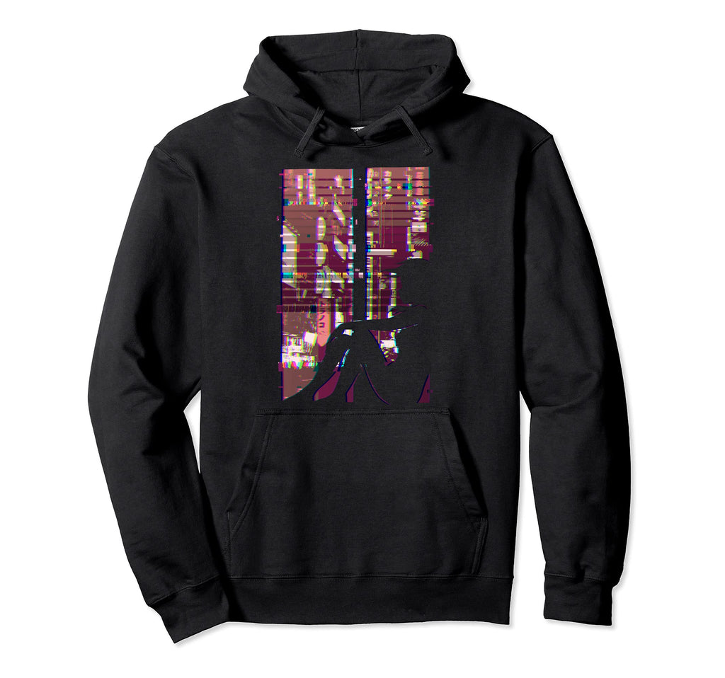 Glitchcore Aesthetic Vaporwave Hoodie - Unique Graphic for Adults - T-Shirt, Sweatshirt, Hoodie