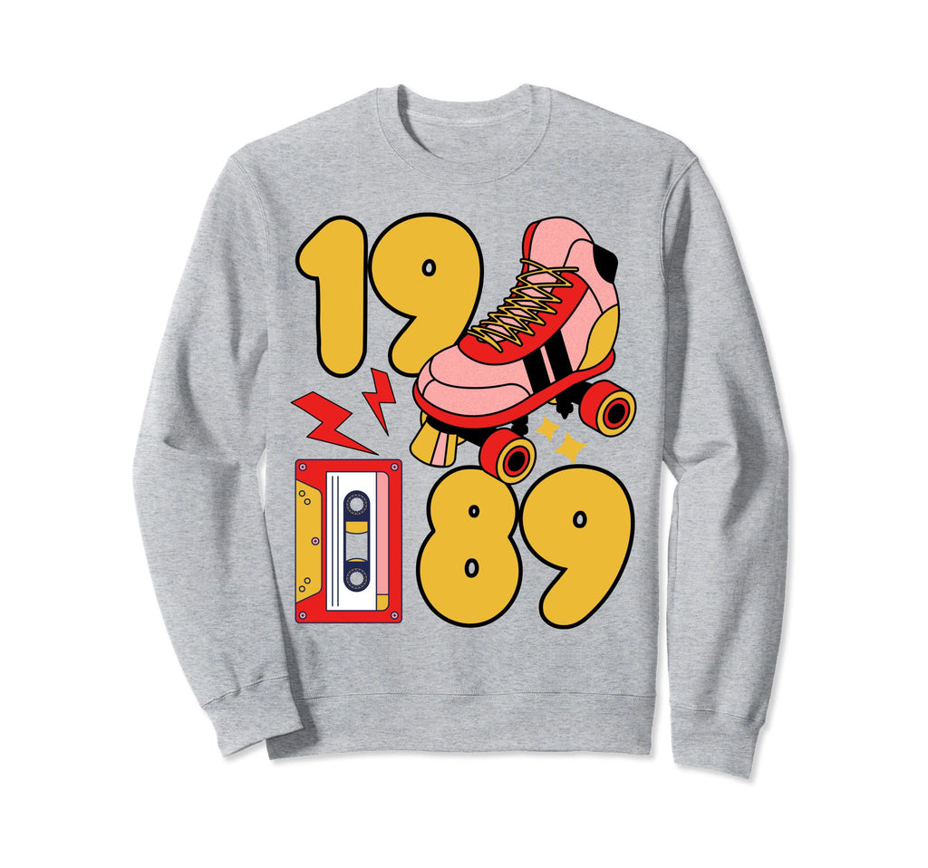 Old School 80S Vibes 1989 Hip Hop Roller Sweatshirt - Graphic Print Unisex - T-Shirt, Sweatshirt, Hoodie