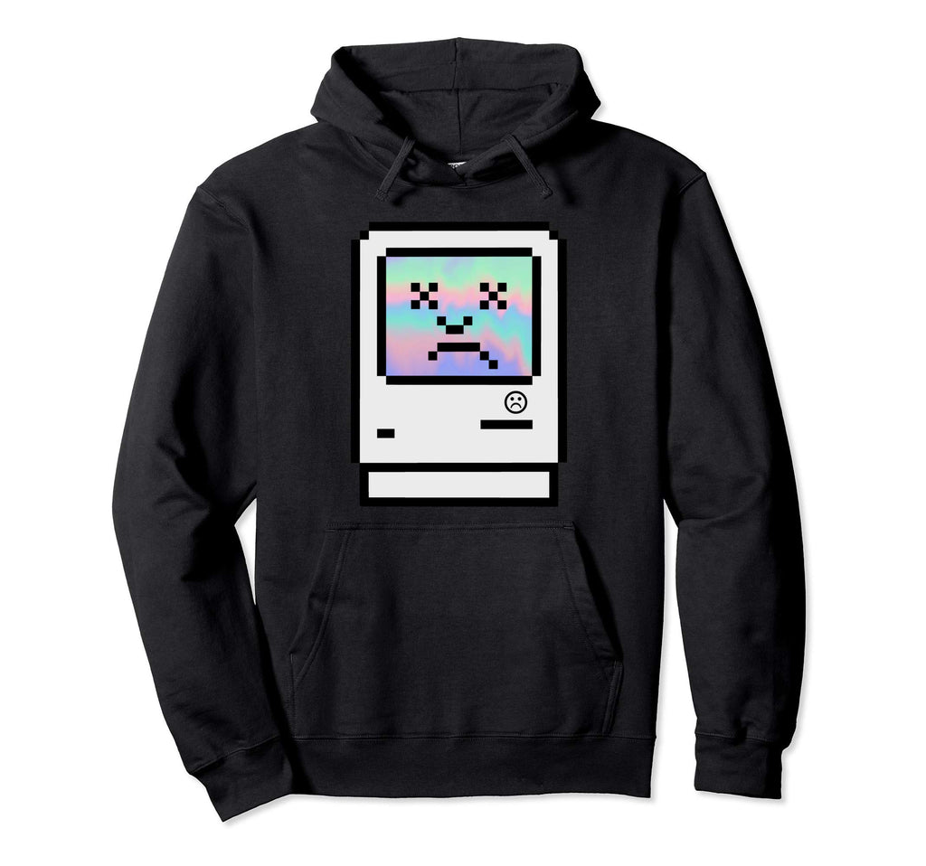 Sad Computer Vaporwave Sad Aesthetic Hoodie - Minimalist Print Men Women - T-Shirt, Sweatshirt, Hoodie