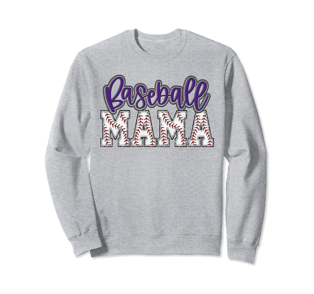 Baseball Mom Purple Baseball Mama Sweatshirt - Novelty Apparel Men Women - T-Shirt, Sweatshirt, Hoodie