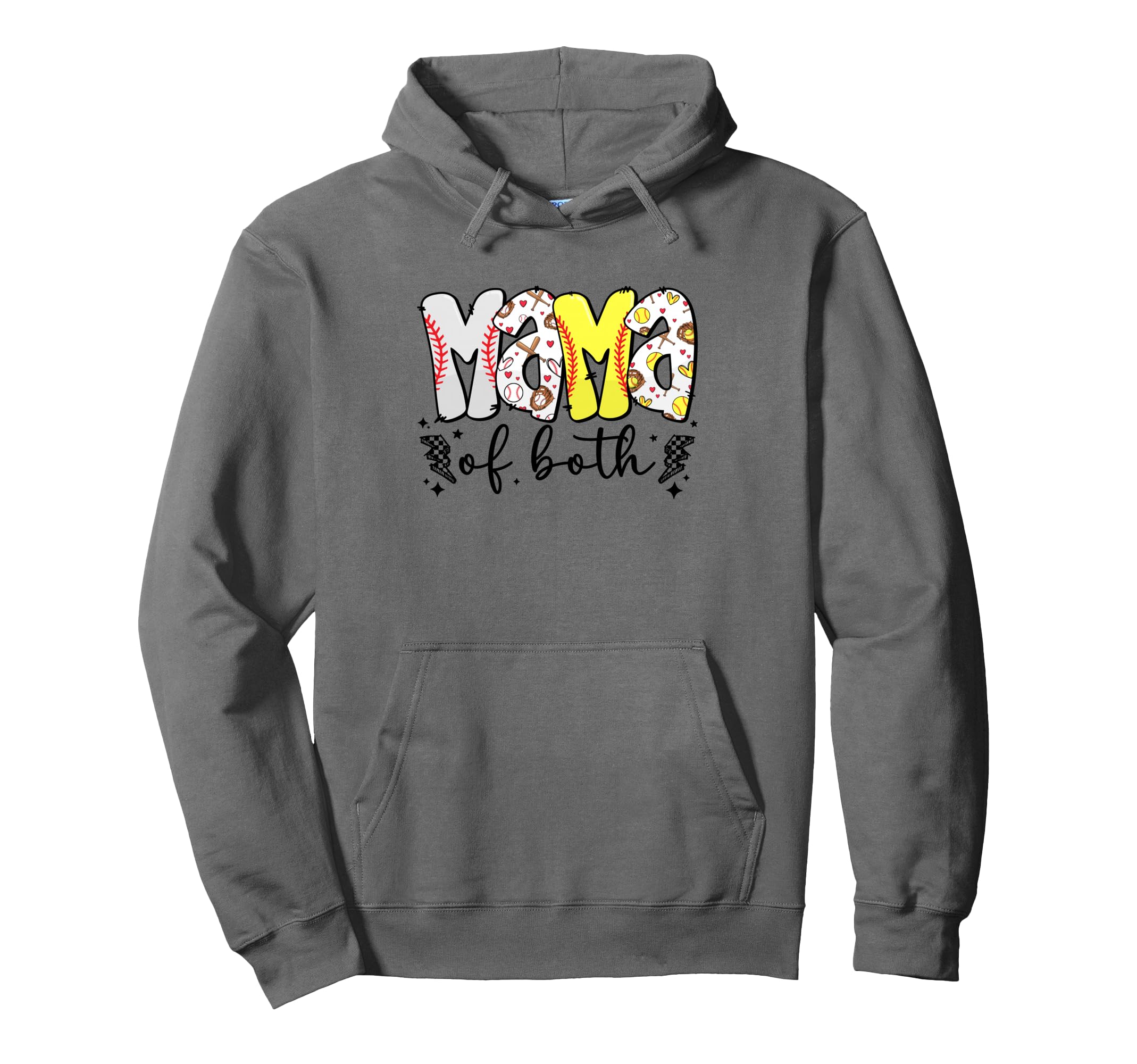 Mama Both Baseball Softball Mama Mothers Hoodie - Minimalist Print Unisex - T-Shirt, Sweatshirt, Hoodie