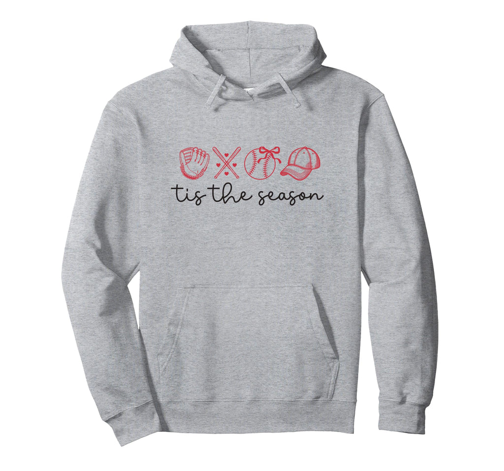 Tis Season Baseball Glove Bat Ball Hoodie - Streetwear Style for Adults - T-Shirt, Sweatshirt, Hoodie