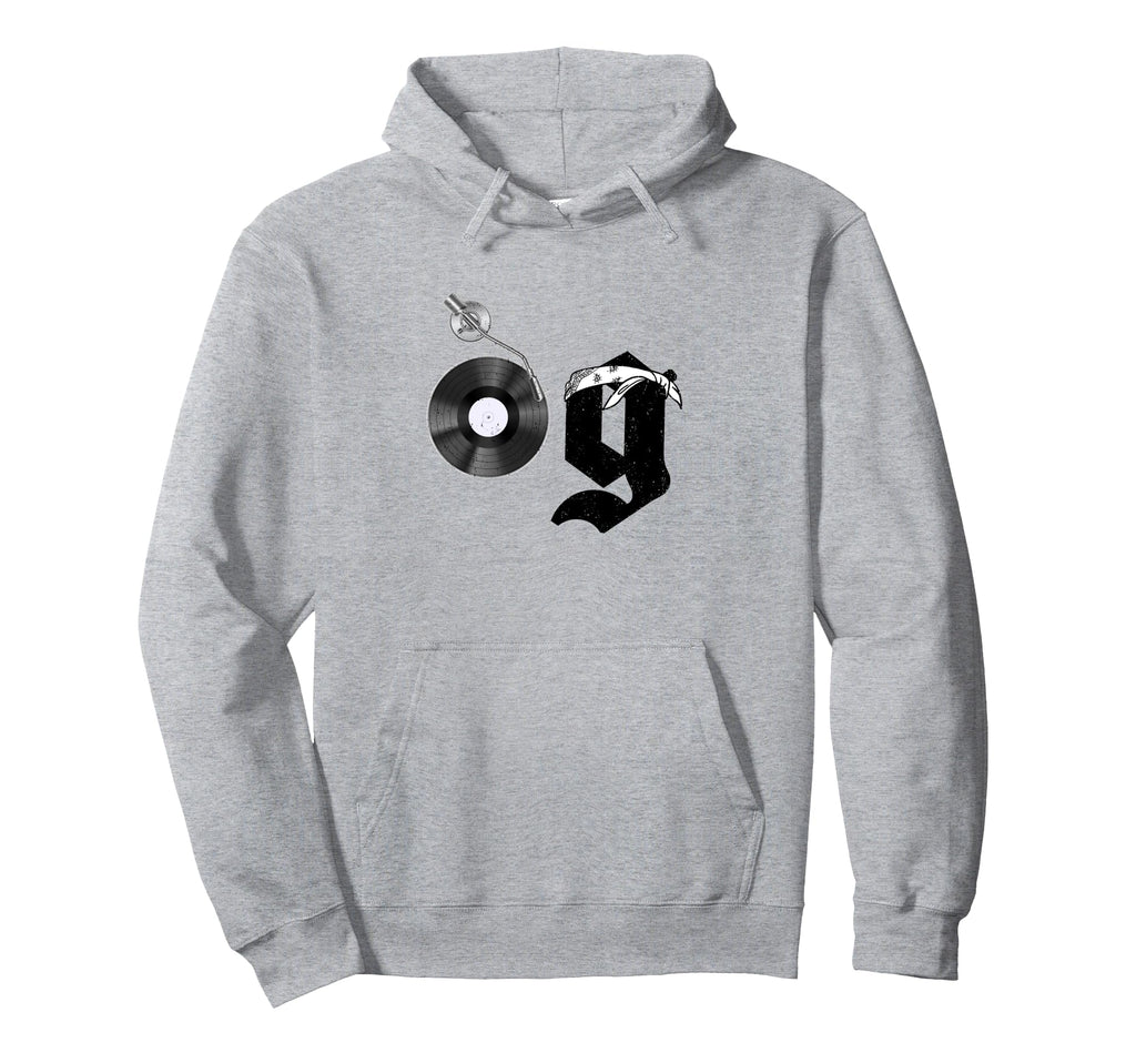 Old School Og Hip Hop Head Vinyl Hoodie - Casual Everyday Wear for Adults - T-Shirt, Sweatshirt, Hoodie