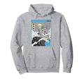 Cat Eating Sushi Surfing Kanagawa Wave Hoodie - Unique Graphic Unisex - T-Shirt, Sweatshirt, Hoodie