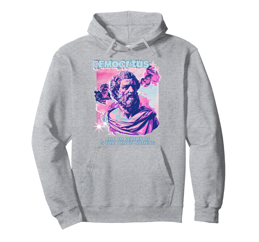 Democritus Y2K Aesthetic Stoic Hoodie - Custom Art Print Men Women - T-Shirt, Sweatshirt, Hoodie