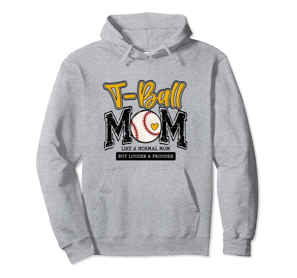 T Ball Mom Yellow Varsity Baseball Mama Hoodie - Unique Graphic Men Women - T-Shirt, Sweatshirt, Hoodie