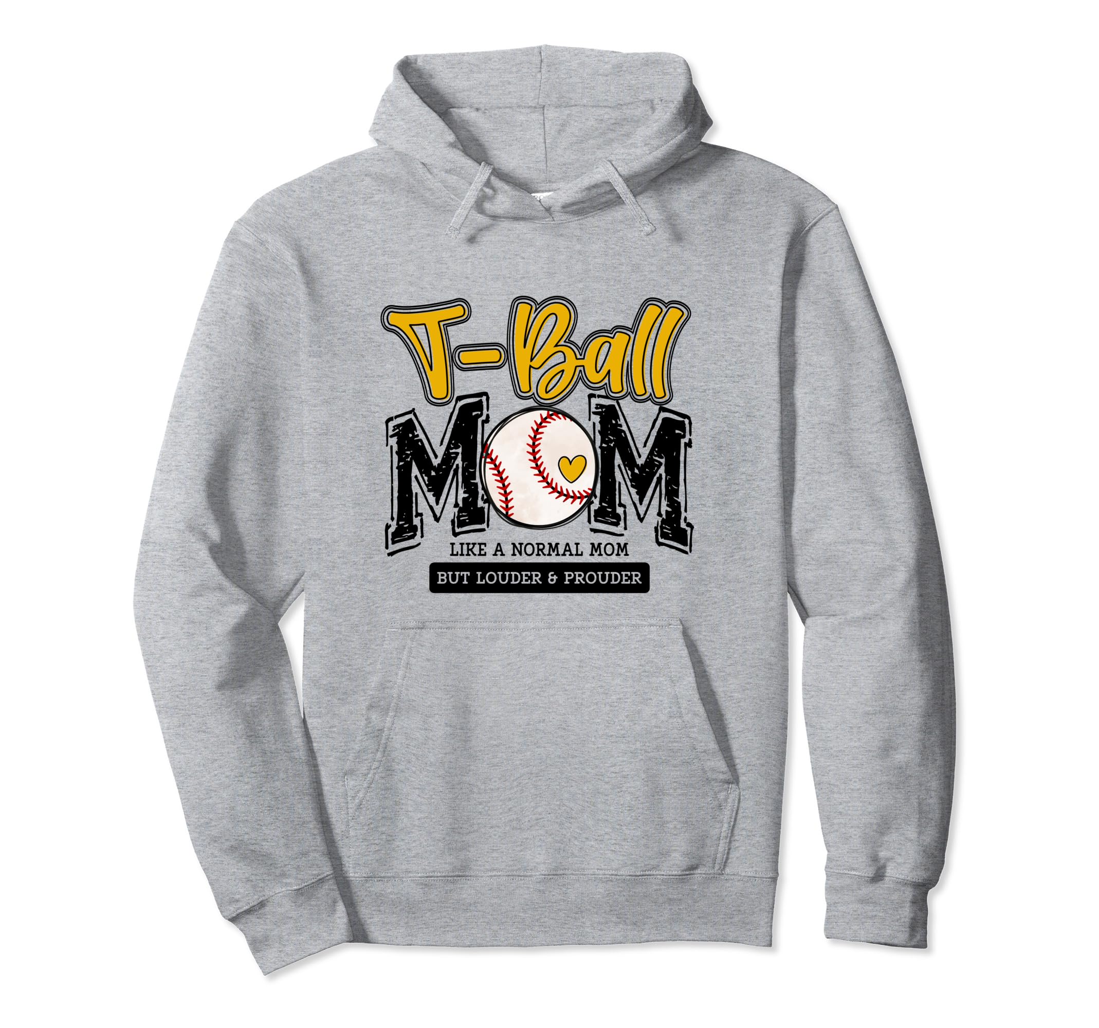 T Ball Mom Yellow Varsity Baseball Mama Hoodie - Unique Graphic Men Women - T-Shirt, Sweatshirt, Hoodie