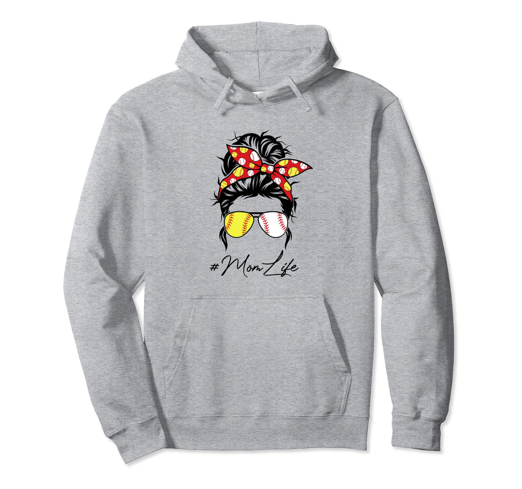Mom Life Softball Baseball Mothers Day Hoodie - Aesthetic Graphic Unisex - T-Shirt, Sweatshirt, Hoodie