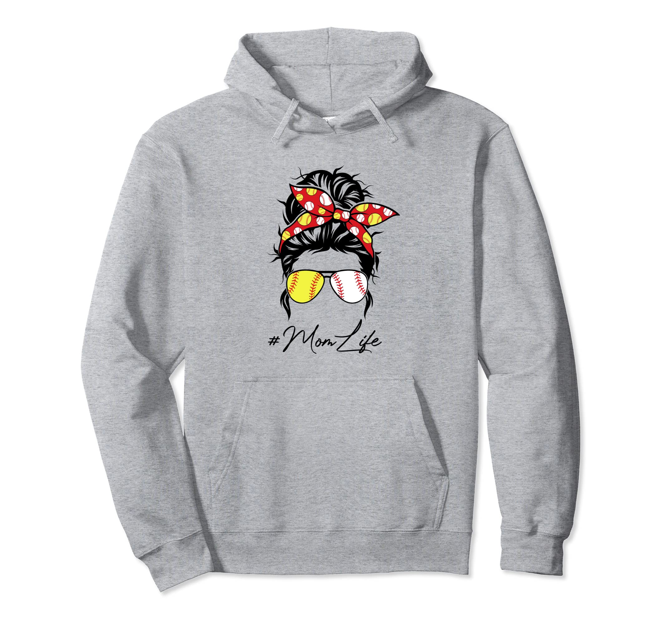 Mom Life Softball Baseball Mothers Day Hoodie - Aesthetic Graphic Unisex - T-Shirt, Sweatshirt, Hoodie