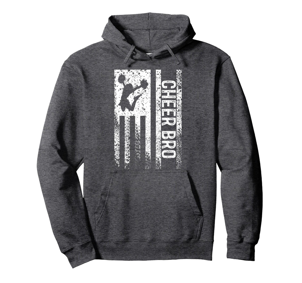 Cheer Bro American Flag Brother Cheerleader Hoodie - Trendy Graphic Unisex - T-Shirt, Sweatshirt, Hoodie