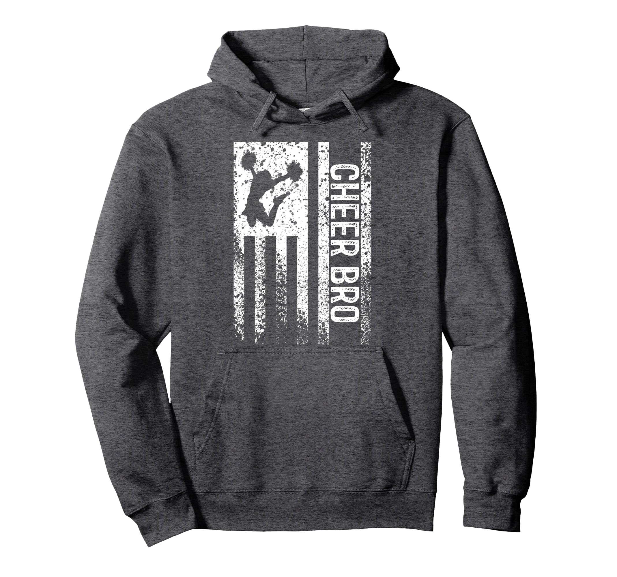 Cheer Bro American Flag Brother Cheerleader Hoodie - Trendy Graphic Unisex - T-Shirt, Sweatshirt, Hoodie