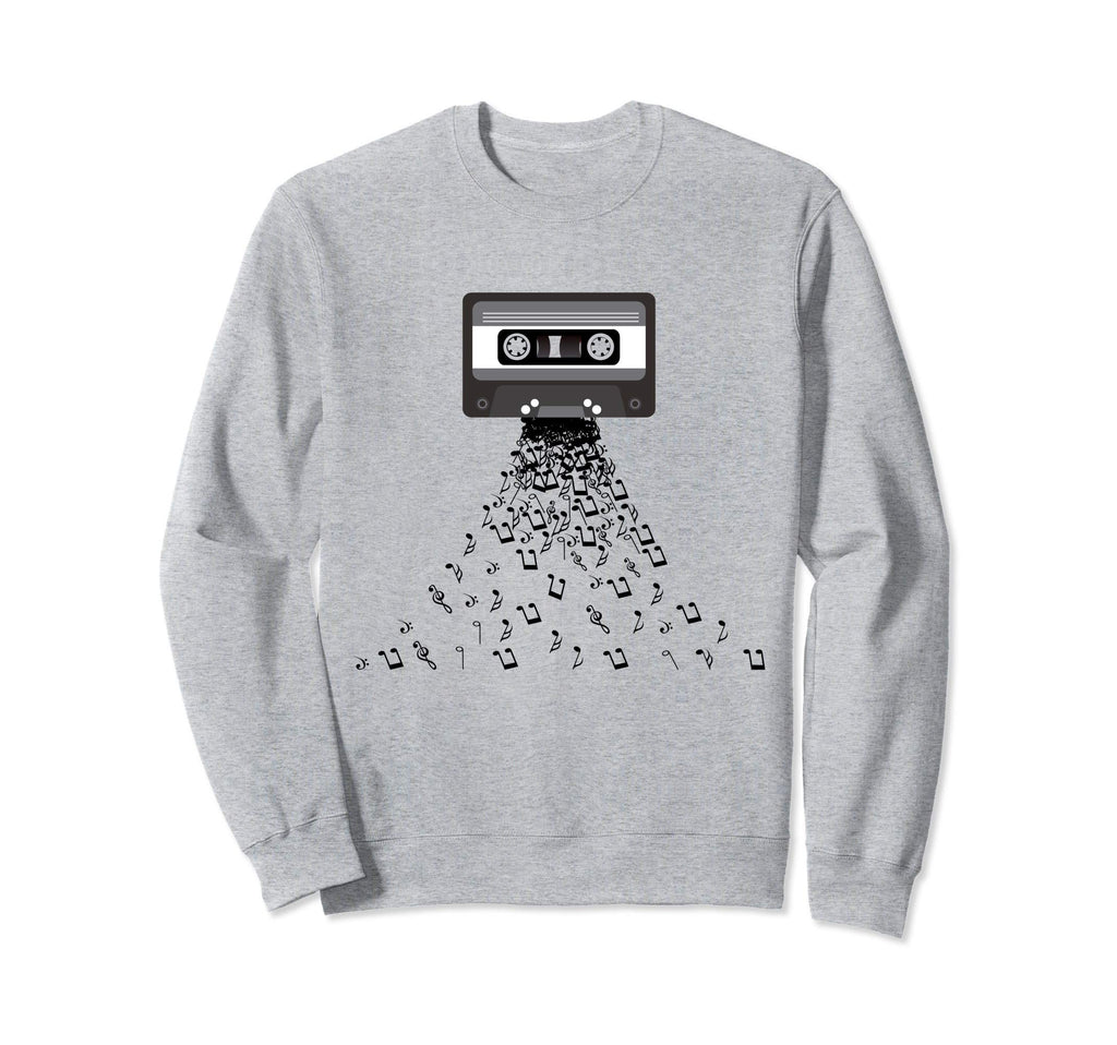 Cassette Music Notes Cassette Sweatshirt - Fun Novelty Design Men Women - T-Shirt, Sweatshirt, Hoodie